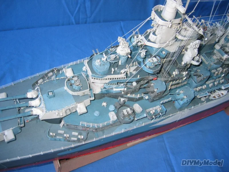 DIYMyModeI-rompecabezas DIY de USS missuri, maqueta de papel artesanal, hecho a mano juguete, regalo, utillaje de pel&iacute;cula-5