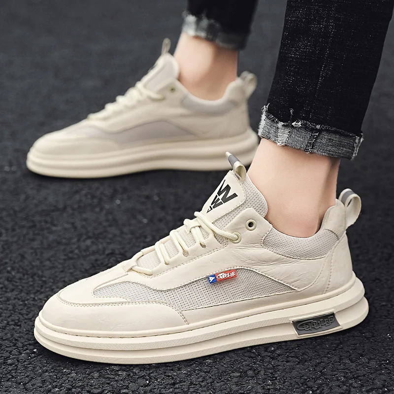 

Кроссовки мужские кожаные, Повседневная модная спортивная обувь для отдыха, черные, лето 2020