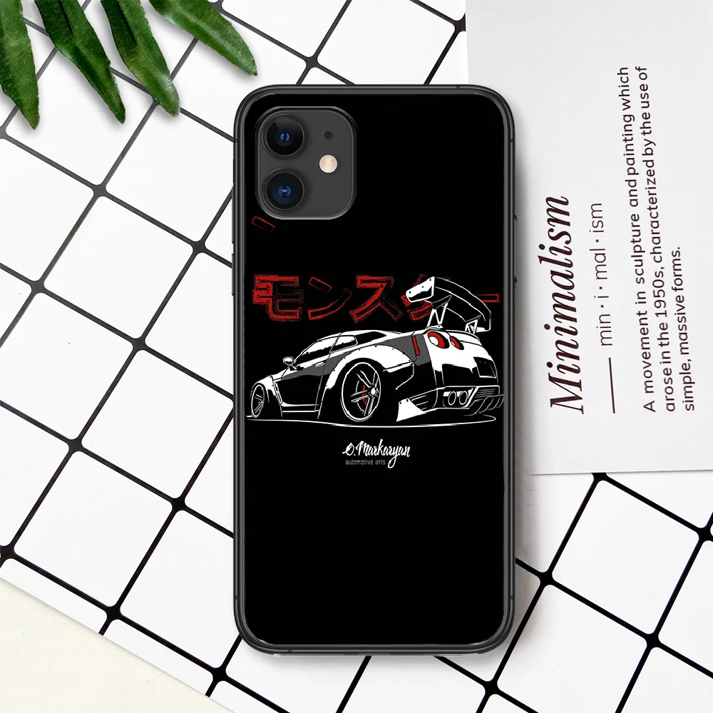 

Cool Sport Car GTR Phone Case For IPhone 4 4s 5 5S SE 5C 6 6S 7 8 Plus X XS XR 11 12 Mini Pro Max 2020 black Funda Silicone