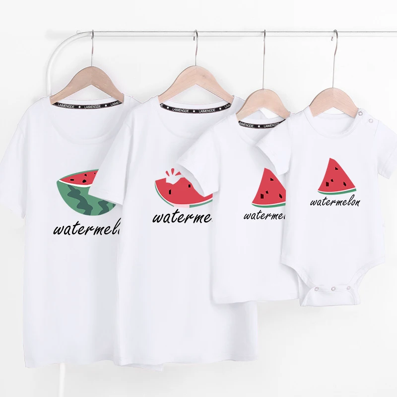 Camiseta familiar informal para madre, padre y beb&eacute;, peleles a juego, atuendos familiares-1