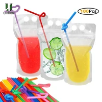 magic drink pouches with straw resealable ice drink pouches smoothie bags with drinking straws reusable juice pouch
