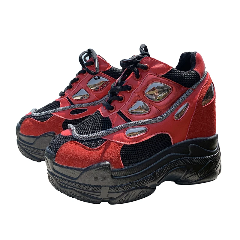 Женские кроссовки на высоком каблуке Fujin весенние повседневные высокой