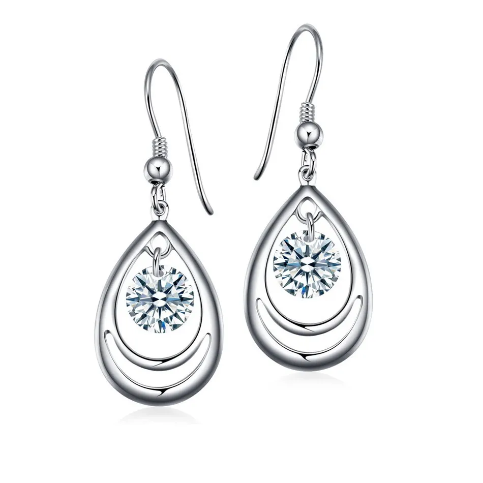 

Женские серьги-капельки в форме капли, серебряные серьги с родиевым покрытием