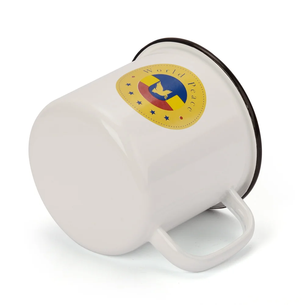 Классическая уплотненная эмалированная чашка из нержавеющей стали в стиле ретро