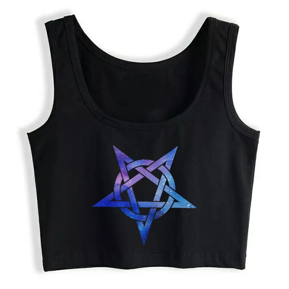

Crop Top Women Pentagram Harajuku Tank Top Women Sleeveless Women Clothes