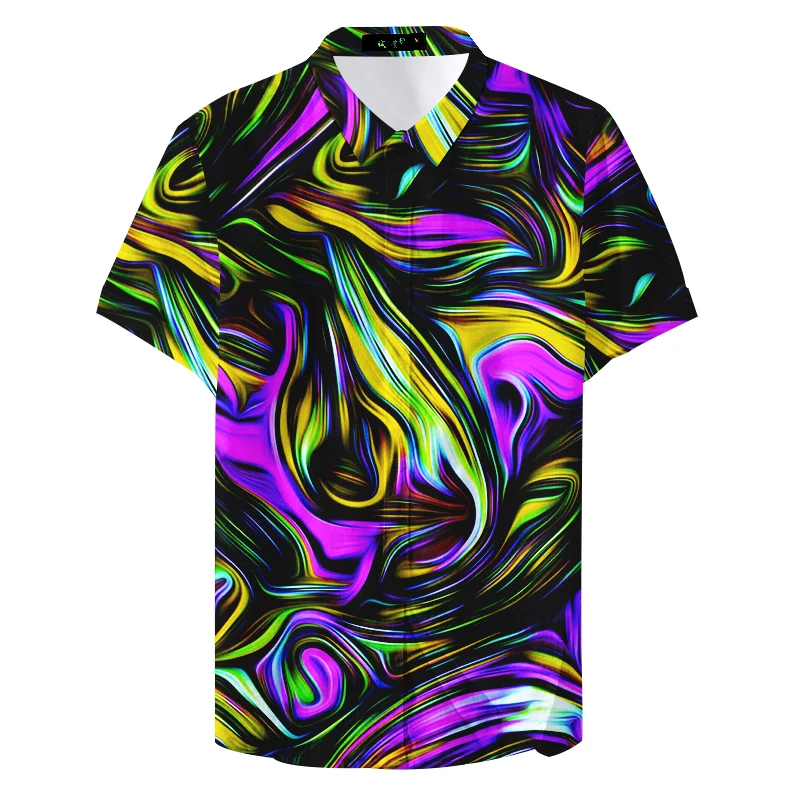 Харадзюку на пуговицах цифровой неоновый камуфляж винтажные мужские