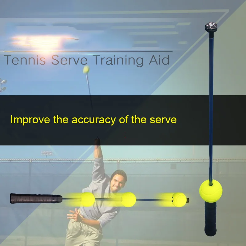 Professional Tennis Practice Aids Tennis Serve Trainer Equipment Sports Accessories Portable Self-Duty Tennis Ball Training Tool