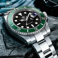addies dive quartz luxury stainless steel watch diver watch 200m c3 bgw9 super luminous ceramic bezel sport men watches fashion