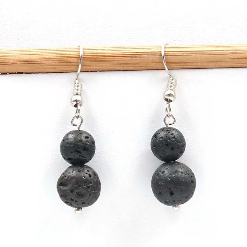 XSM натуральная вулканическая лава серьги капли для женщин сделай сам 6 мм 8 10