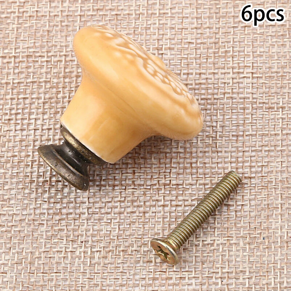 6 шт винтажные цветочные керамические шкаф дверная ручка шкафа выдвижная