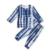 autumn children home service suit kid tie dye printing 2pcs suit long sleeve tops winter sleepwear baby outfits clothes set
