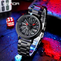 sanda new mens watches steel business leisure fashion wheel series dial watch quartz clock waterproof watch relogio masculino