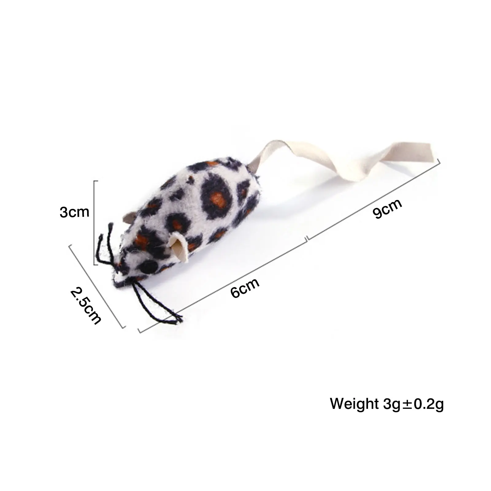 

Leopard Mouse Cat Toy Cat Toys Plush Leopard Mouse PU Tail Realistic Cute Pet Toys Protec Furniture And Floors