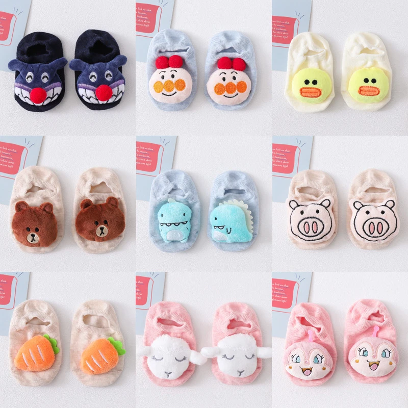 

1 Pair Cotton Baby Socks Girls Boys Rubber Anti Slip Floor Cartoon Kids Toddlers Autumn Spring Newborn Kawaii Infant Gift Socks