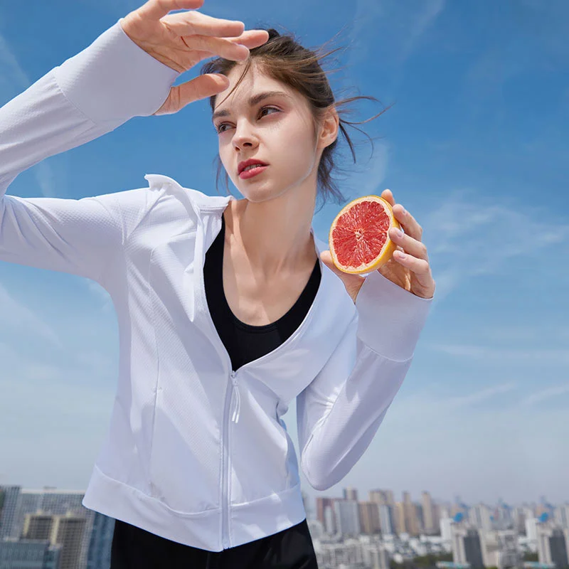 

SHZQ Sunscreen Clothes Women's Summer Thin 2021 New Long Sleeve Uv Proof Breathable Hoodie Jacket Sunscreen Clothes