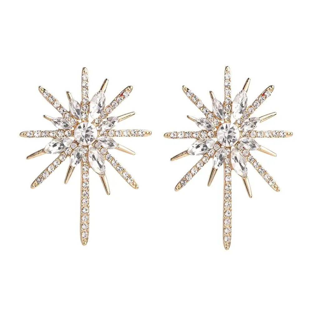Rhinestone Earrings Vintage Crystal European and American Style Stud for Women Shiny Ear Jewelry | Украшения и аксессуары