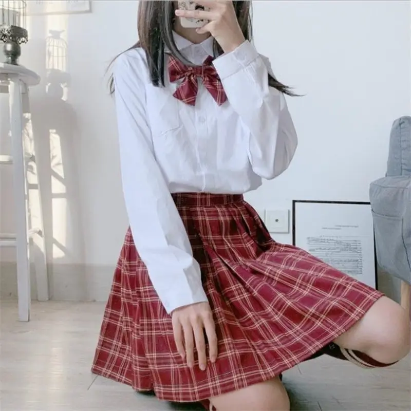 

JK Original JKS Case Skirt High Waist Suit College Style Matching Spring and Autumn Style Pleated Skirt Japanese Female Students