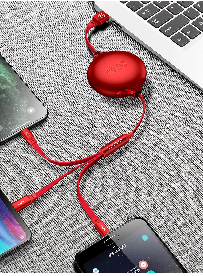Кабель зарядный 3-в-1 с разъемом USB Type-C 1 2 м 120 см 3 А | Электроника