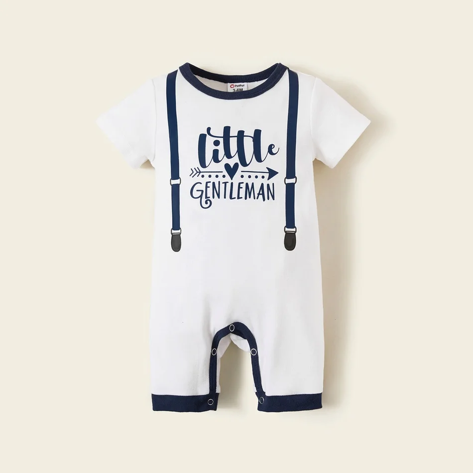 

PatPat New Arrival 2021 Summer 3-piece Baby Gentleman Striped Bodysuits Set Baby Rompers Baby's Clothing