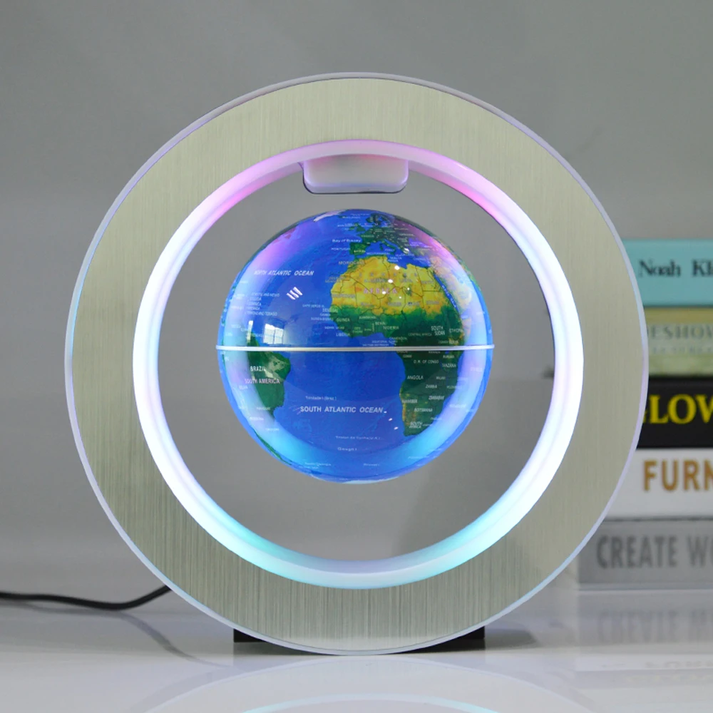 Плавающие в воздухе светящийся Глобус карта мира размер 4 дюйма вращающийся