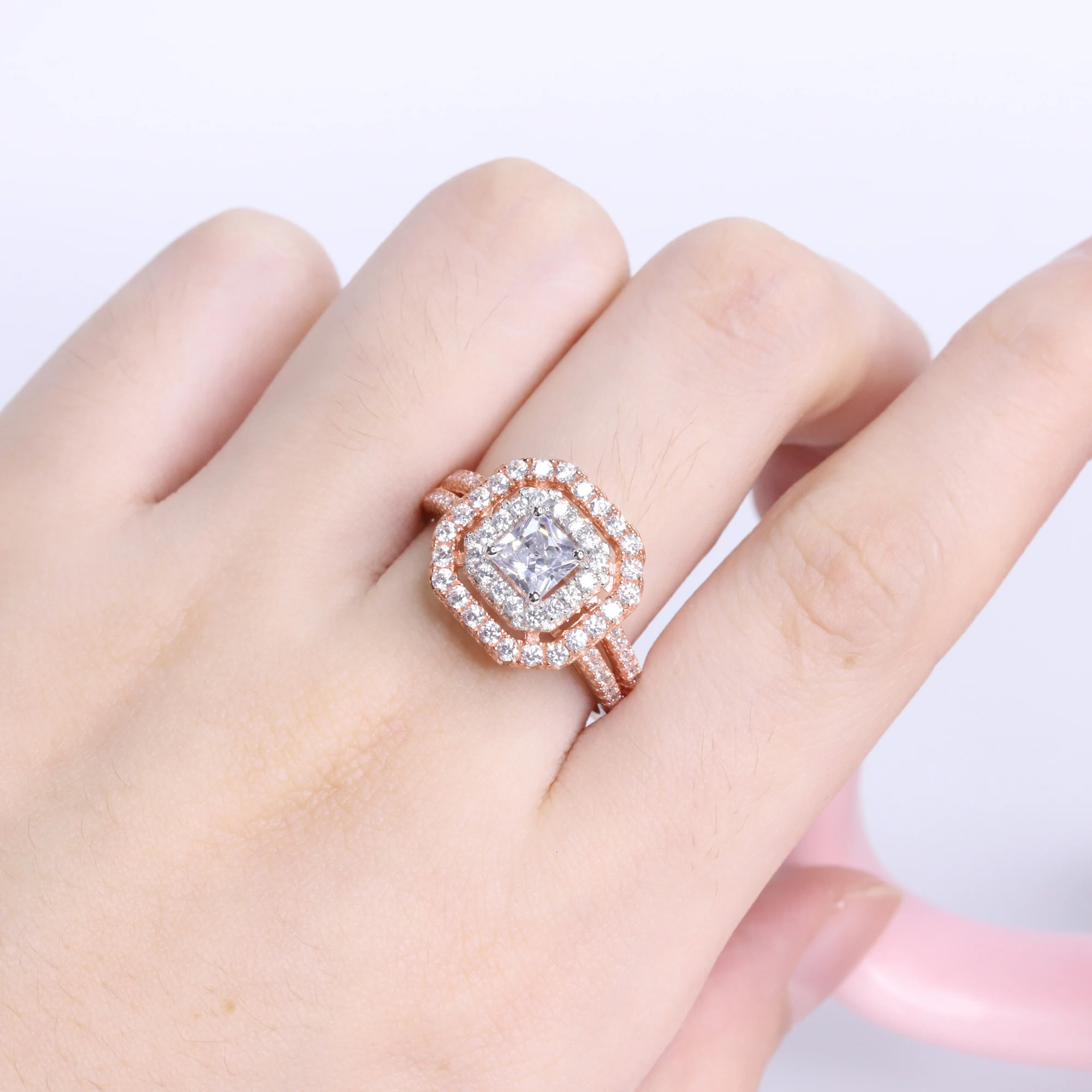 Gem's Ballet 925 Sterling Silver Simulant Diamond Rings Engagement Ring Bridal Sets Wedding Band Fine jewelry for Women | Украшения и
