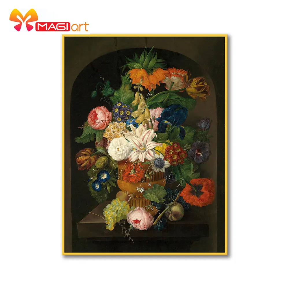 

вышивка крестом наборы рукоделие, наборы для вышивки 11CT водорастворимые рисунки на холсте 14CT разноцветные цветы и фрукты-NCMF310