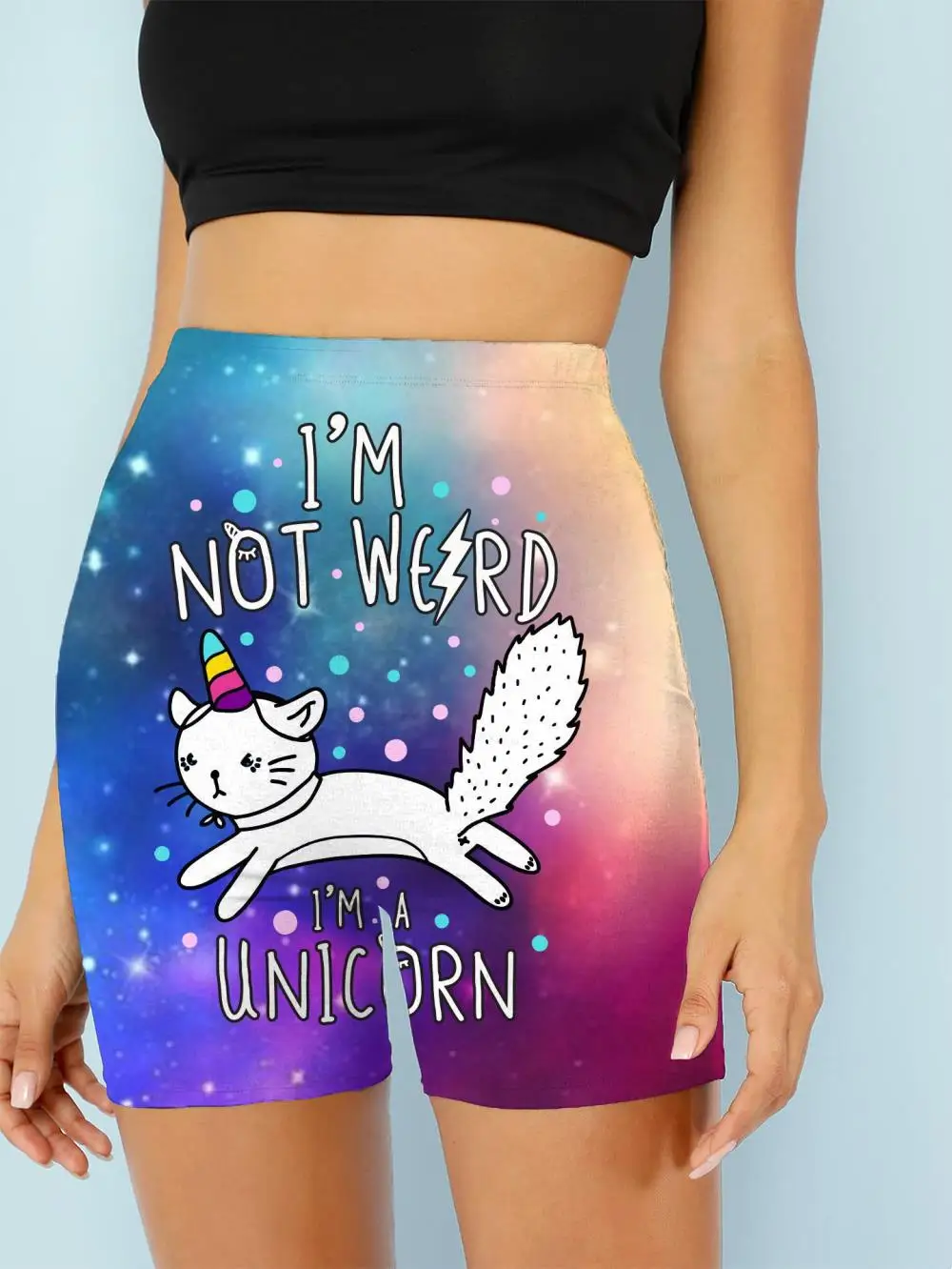 3d Shorts Unicorn Shorts Women Animal Casual Galaxy  Colorful High Waist Womens Pants