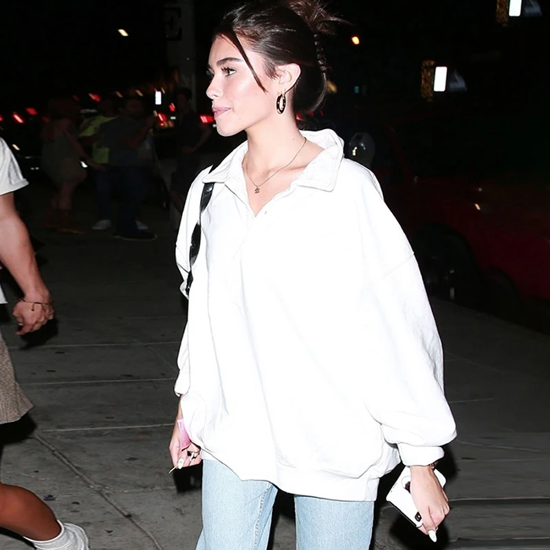 

Ucnye hoodies spring 2020 women fade zipper full sleeve turn-down collar sweet shirts fashion hot pullovers street wear casual