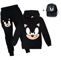 2 16y childrens 2021 cartoon sweater print hat suit spring and autumn sports and leisure boys girls fashion suit