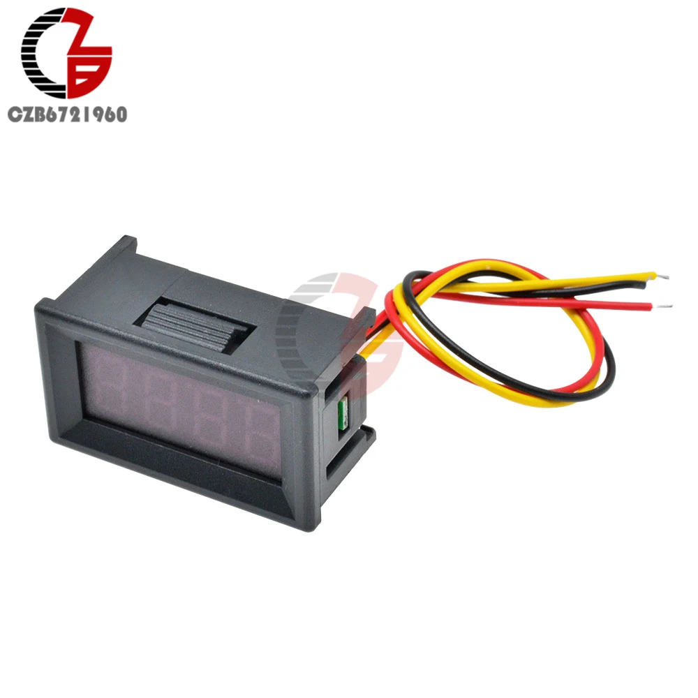 4 Digit 0-100V DC LED Digital Voltmeter 4 Bit 3 Wire Car Motorcycle Voltage Meter Lithium Battery Volt Tester Detector Monitor
