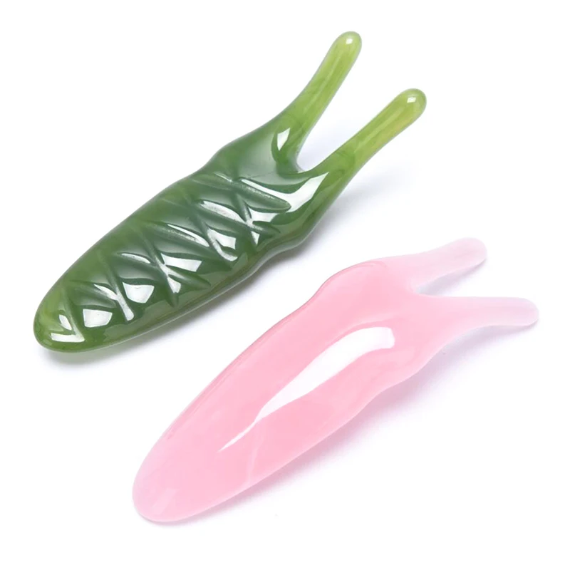 

Y-shaped Fork Massage Plate Nose Massage Acupuncture Guasha Scraping Natural Rose Quartz Jade Facial Gouache Face Lifting Stone