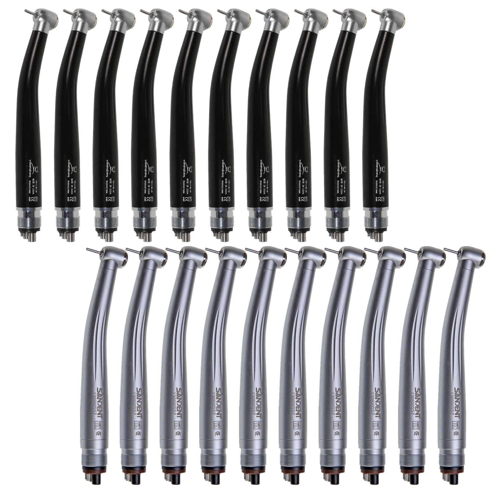 

10X Dental High Speed Handpiece 4 Holes Push Button Chuck Standard Head Single Water Spring Fit NSK Style