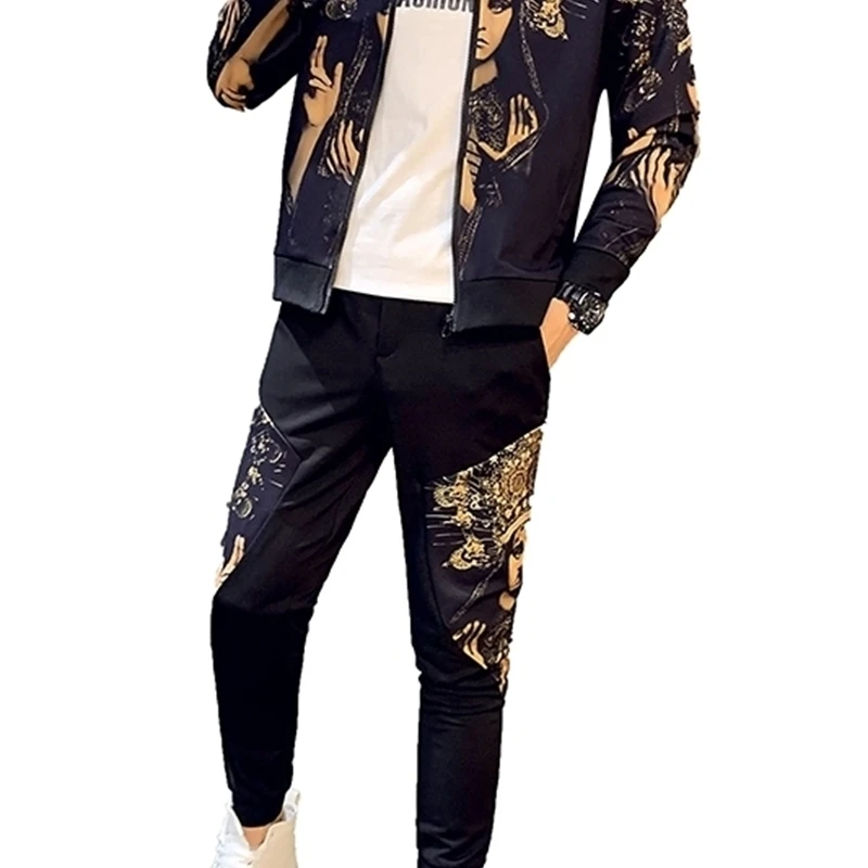

men's Two sweatshirts, velvet suit, Chinese winter men's suit, thick pants, and