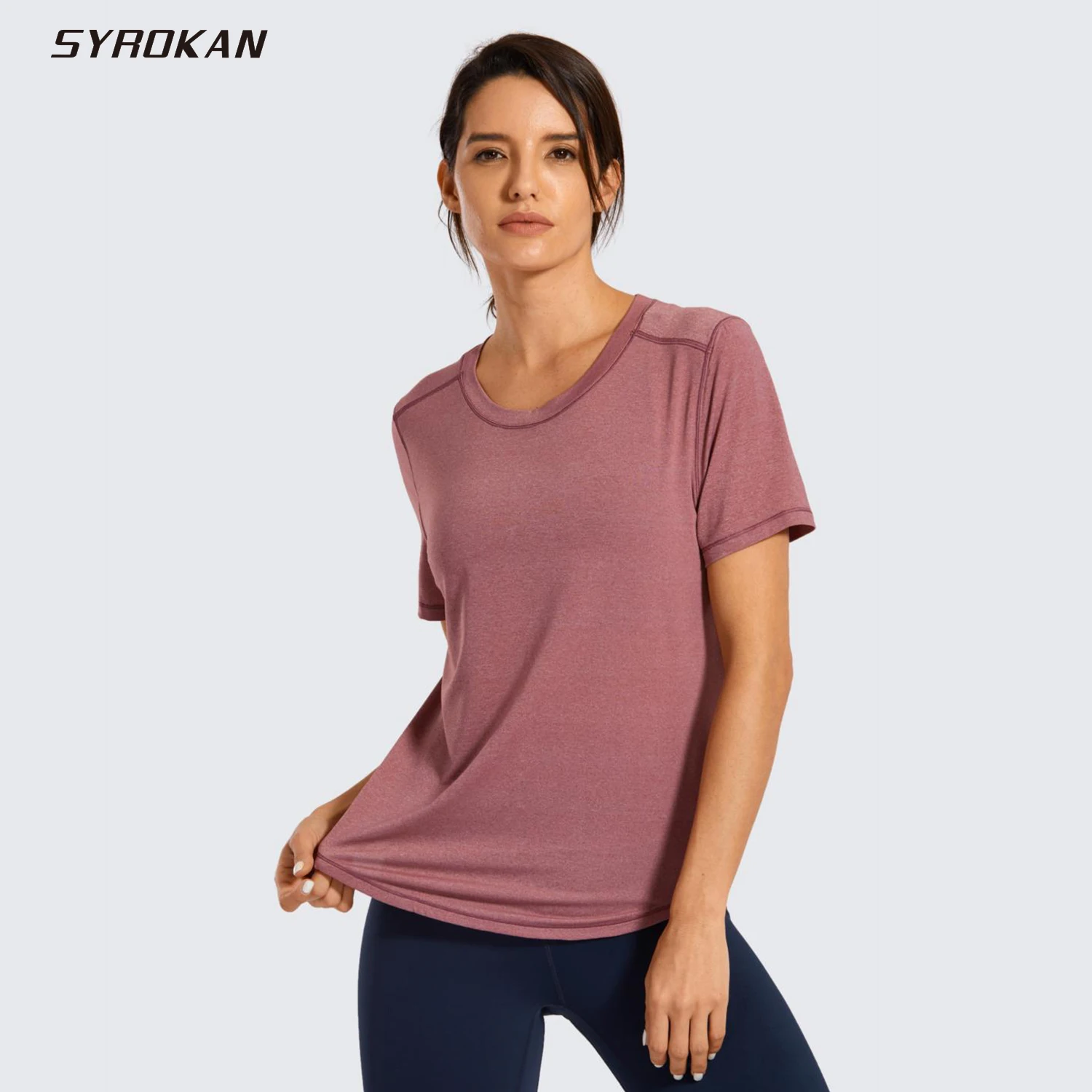 SYROKAN Для женщин Легкий в мелкую полоску свободная посадка короткий рукав