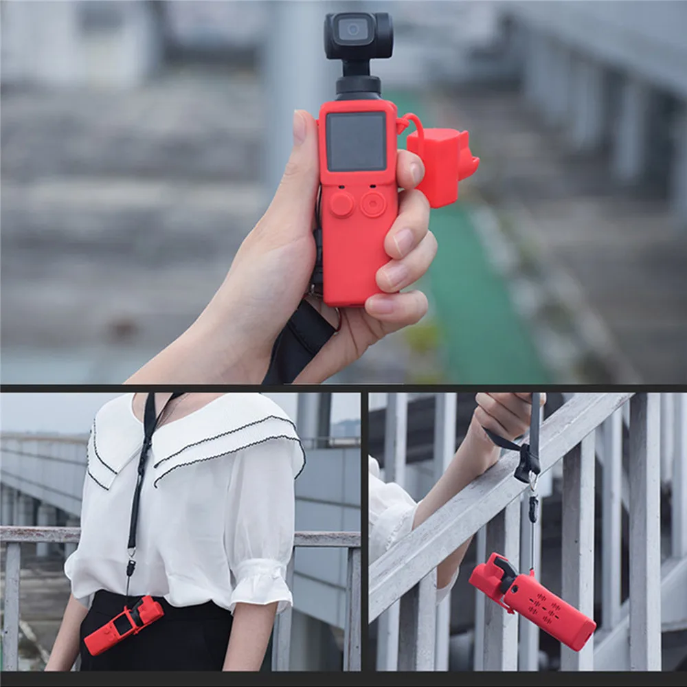

Silicone Case Lens Protective Cover with Anti-lost Lanyard for FIMI PALM Handheld Camera Accessories Shockproof Housing Shell