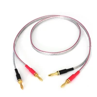 one pair 4n oxygen free copper audio speaker cable hi fi high end amplifier speaker cable banana head cable