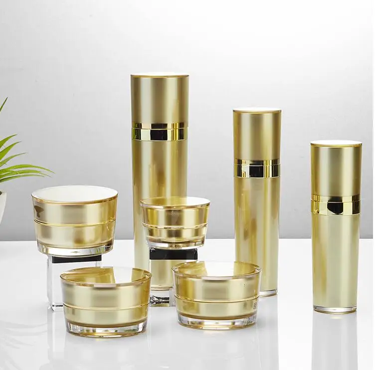 50 мл в форме конуса Золотая пластиковая акриловая бутылка для