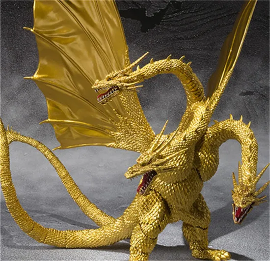 Фильм Gojira 3 головы золотой дракон король BJD суставы подвижная ПВХ фигурка