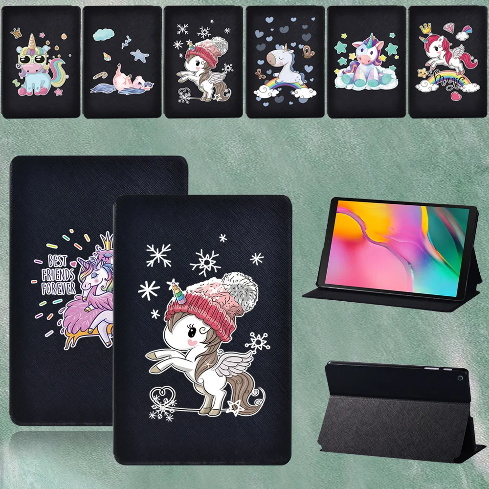 

For Samsung Galaxy Tab A 8.0 Inch 2019 SM T290 T295 Shockproof Cartoon Pictures PU Leather Tablet Cover+pen