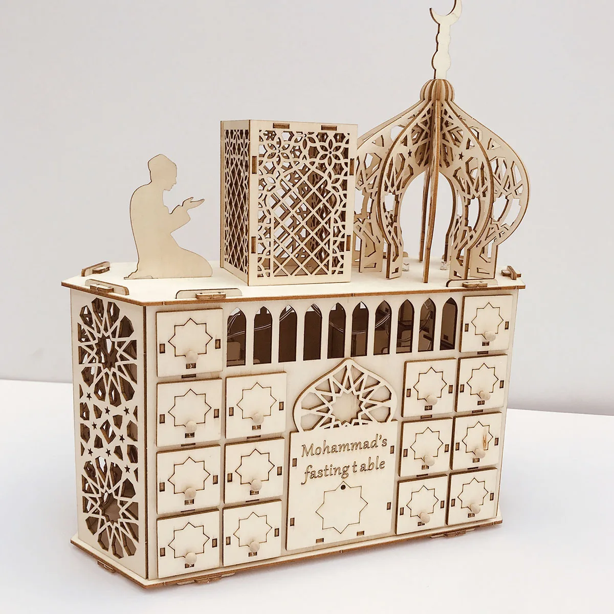 

Eid Mubarak Ramadan Advent Calendar Wooden 30 Days Countdown Muslim Islamic Countdown House Drawer Decorations Ornament Gift