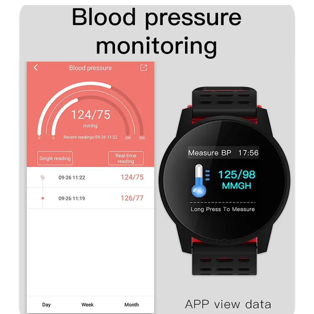 Мужские Смарт-часы с измерением артериального давления фитнес-трекер для