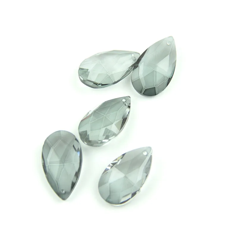 

Glass Prism Parts Black Gray Color 45pcs/Lot 38mm Crystal Almond Pear Pendant For Chandelier Suspension