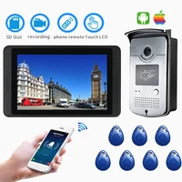 ip wifi video intercom doorbell system smart video doorphone wireless 7 touch screen hd wired video door phone camera rfid