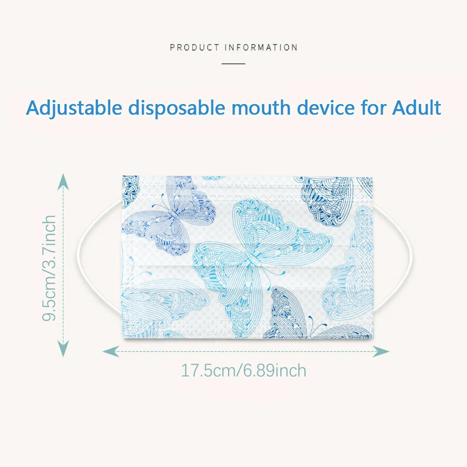 

10-100pcs Disposable Unisex Face Mask Printed Butterfly Soft Masks For Adults 3-layer Dustproof Breathable Mouth Mask