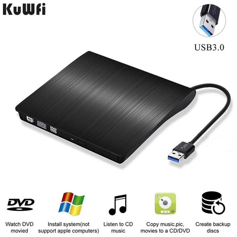 Внешний USB 3 0 DVD привод портативный CD RW писатель горелки оптический плеер