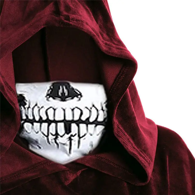 Новый костюм Хэллоуин Женская мода плащ череп маска Принт Плащ-накидка с