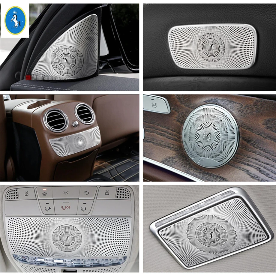 

Interior Refit Kit Roof Reading Lamps / Rear Air AC / Door / Pillar A Speaker Cover For Mercedes-Benz E Class W213 2016 - 2020