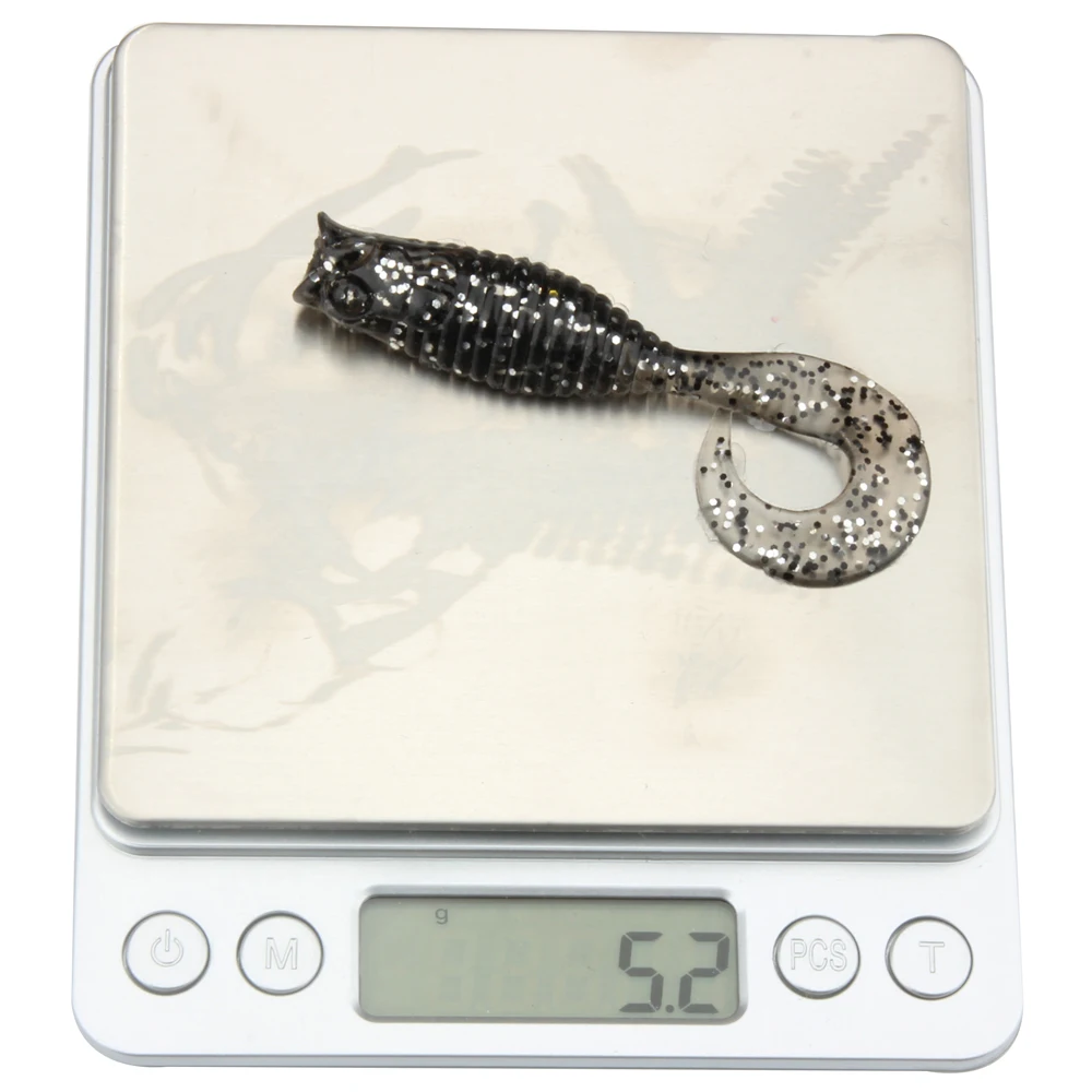 Spinpoler 80 мм 5,2 г 5 шт./партия 3D Мягкая приманка силиконовая резиновая пластиковая личинка червяка с гибким хвостом мягкая приманки наживка