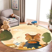 alfombra round flannel carpet non slip carpet peludo baby carpet cute animal pattern mat for children carpet living room tapis
