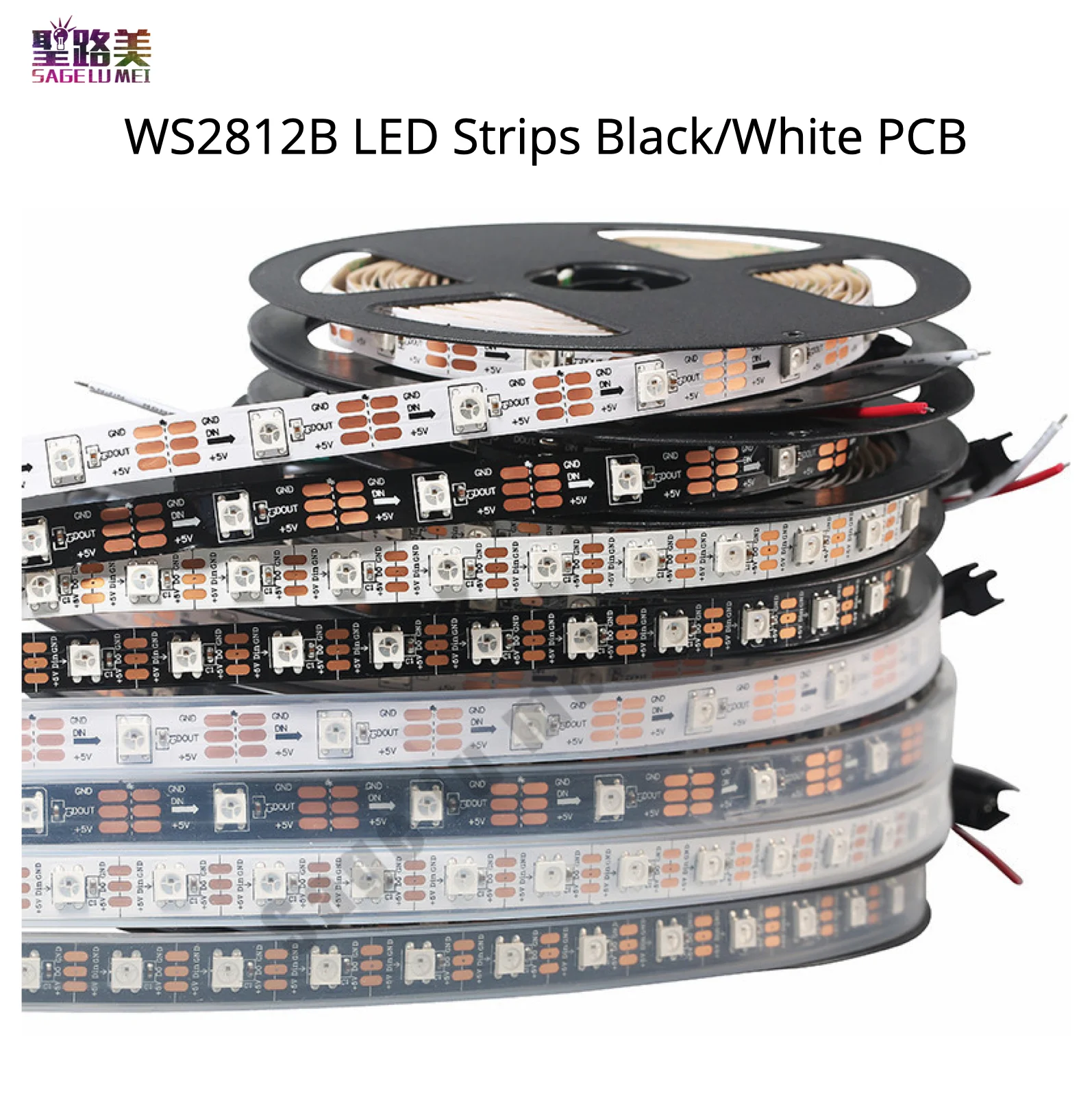 

Умная светодиодная Пиксельная лента WS2812B, 1 м, 5 м, черная/белая печатная плата, 30/60/144 светодиодов, s/m, WS2811IC, самостоятельно Адресуемая IP30/IP65/IP67, ...